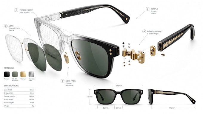 do 3d product model ar product model glb try on model sunglasses product model