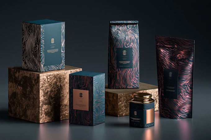 create modern product packaging design with dieline