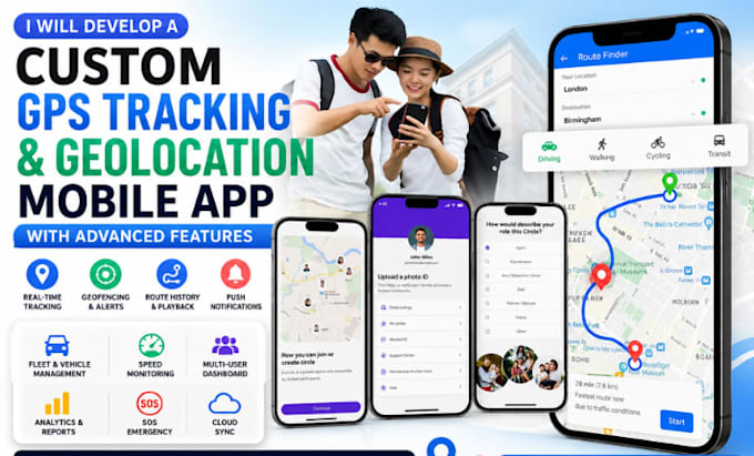 develop a custom gps tracking and geolocation mobile app with advanced features