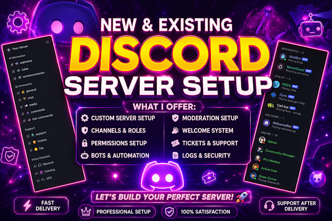 create design your custom discord server with bots and automation discord server