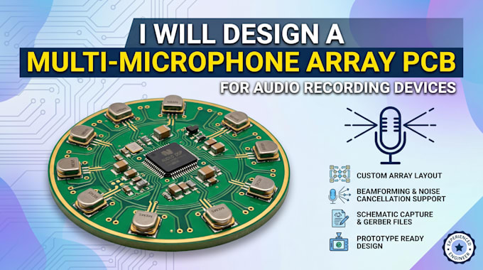 design a multi microphone array pcb for audio recording devices