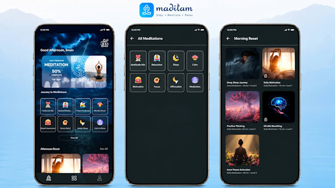develop ios, android meditation app, sleep app, relaxation app, calm app