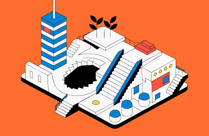 draw a unique vector or isometric map