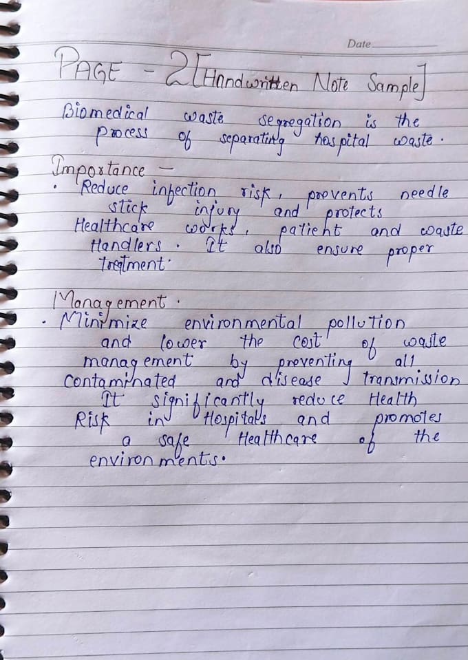 write handwritten notes and assignment
