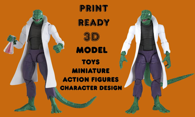 design custom 3d articulated figure models and action figures for 3d printing