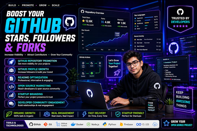 do organic github promotion to gain stars fork repo traffic