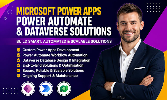 develop microsoft power apps, power automate workflows and dataverse solutions