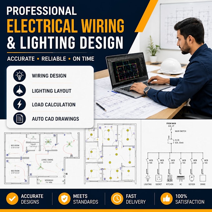 design electrical wiring and lighting plans in autocad