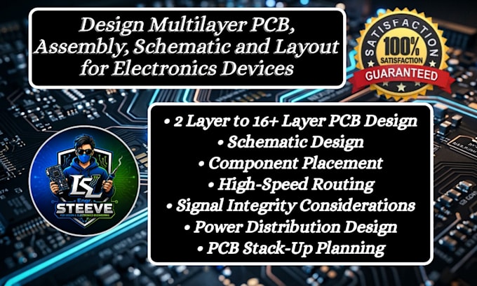 design multilayer pcb, assembly, schematic and layout for electronics devices