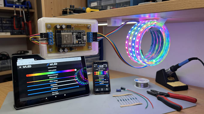 build custom esp32 led controller, wled and smart lighting projects