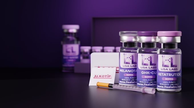 create professional peptide vial label design and 3d mockups