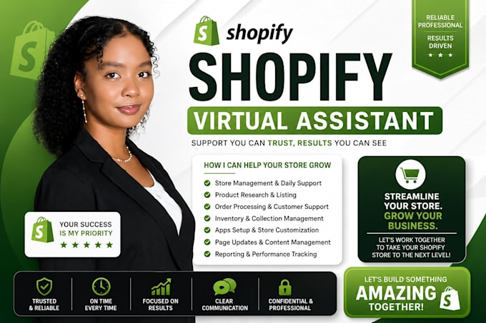 shopify virtual assistant, shopify store manager shopify expert for dropshipping