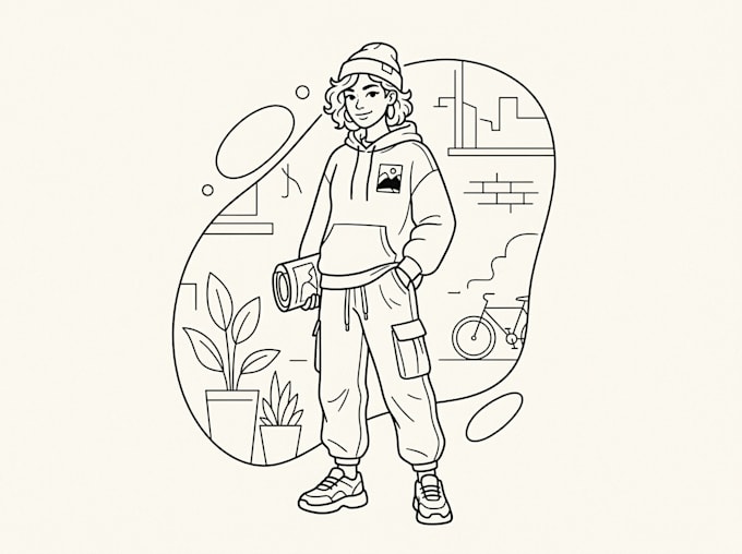 draw vector line art illustration