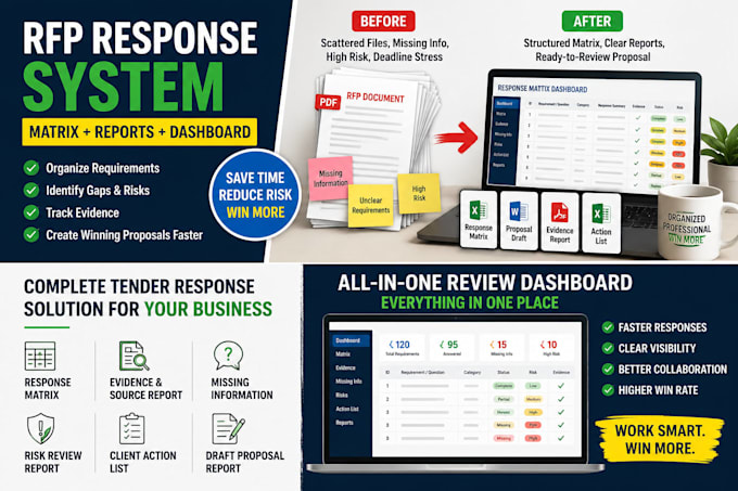build an rfp tender rfq response matrix and proposal report system