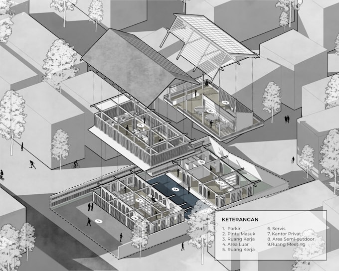 do professional 3d exploded axonometric diagrams