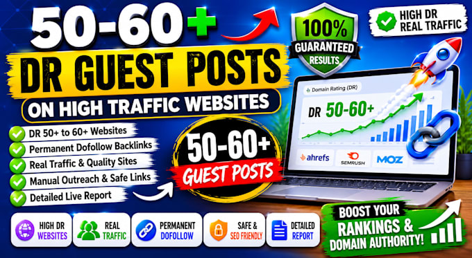 publish 10 guest post DR 60 to 50