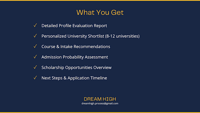 evaluate your profile and suggest universities for masters abroad