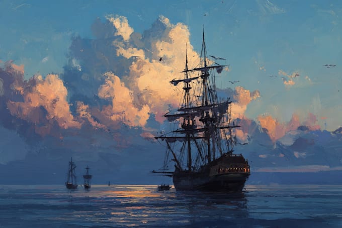 create ship oil painting for you