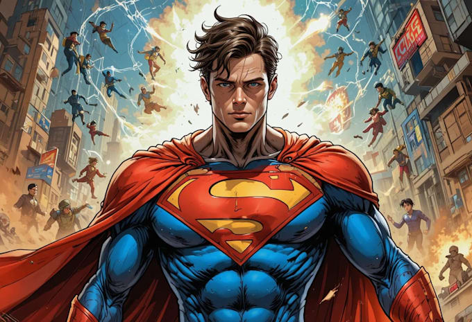 draw cinematic superhero comic book scenes
