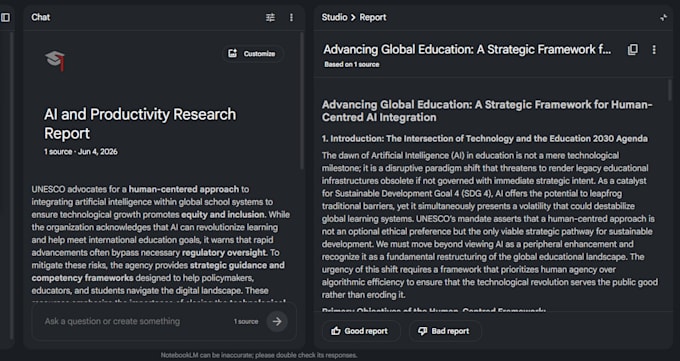 create professional notebook lm reports and summaries