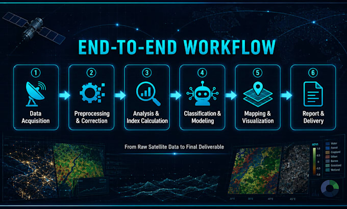 process and analyze raw satellite data into professional geospatial solutions
