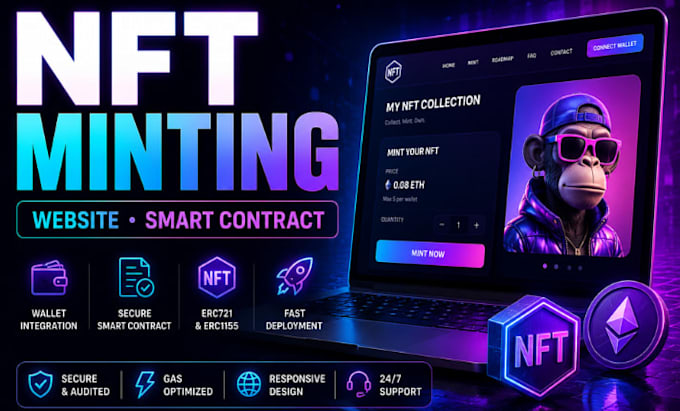 build nft minting website and nft smart contract
