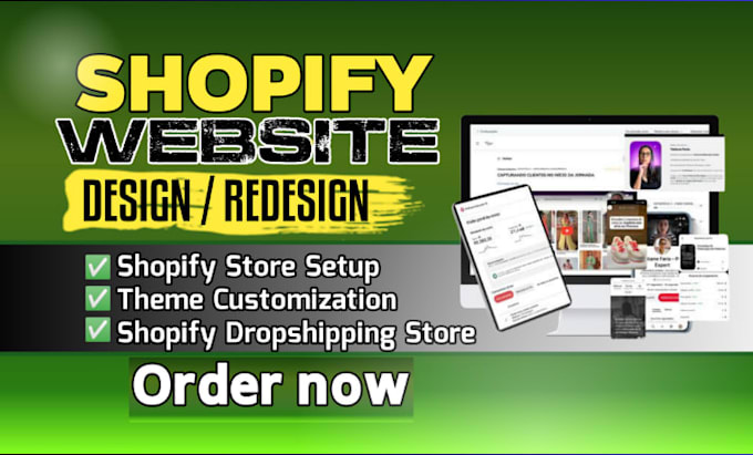 do shopify store design, shopify website redesign, dropshipping store