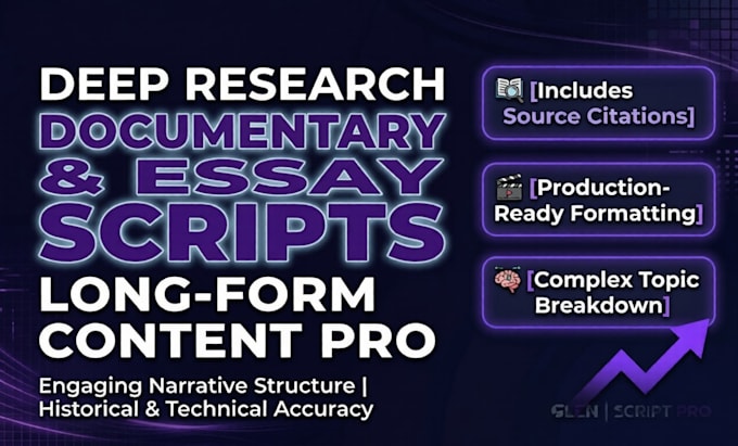 write premium documentary and video essay youtube scripts