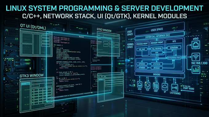 program or port for linux c cpp qt gtk demon server desktop embedded