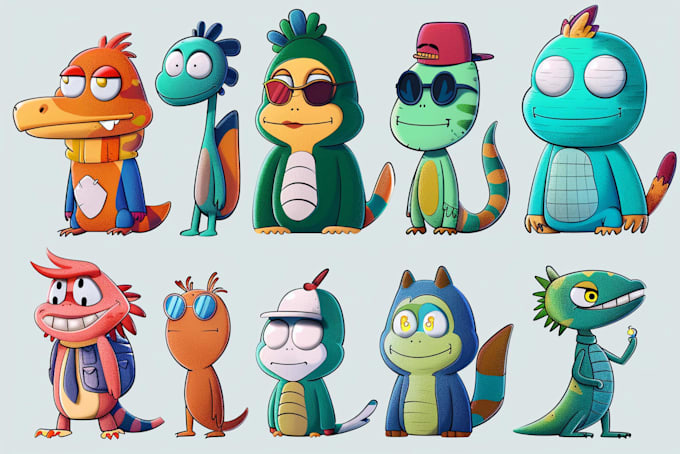 design cartoon characters for nft collections with metadata