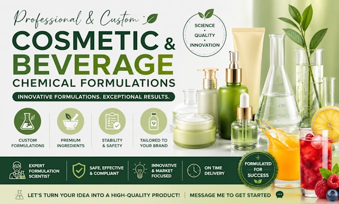 develop professional cosmetic and beverage chemical formulations