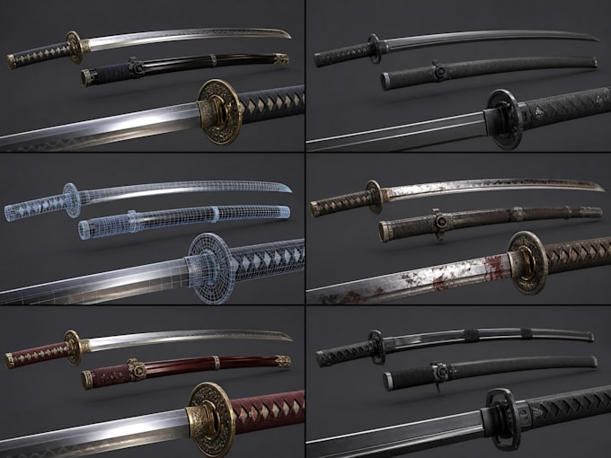 do weapon and combat modeling game ready weapons highend katana modeling