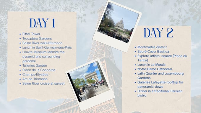 create the perfect itinerary for your trip to paris