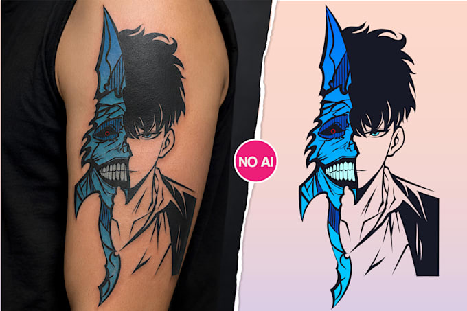 draw manga tattoo design