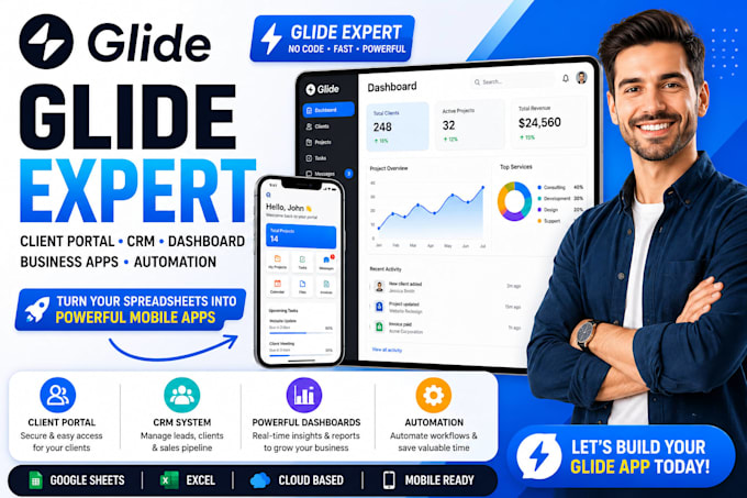 build glide app glide expert glide dashboard glide client portal