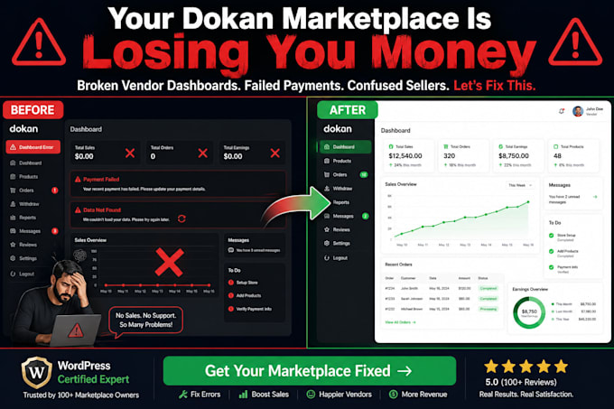 create dokan multivendor marketplace website with custom vendor dashboard setup