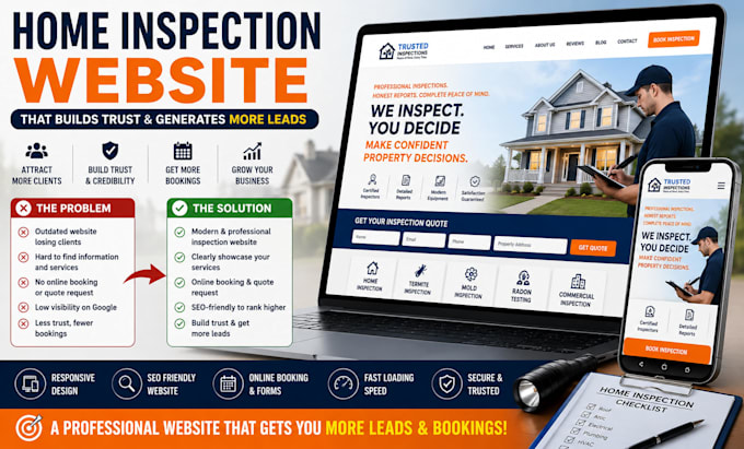 create a home inspection, property inspection website that generates more leads