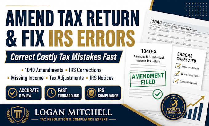 amend previous US tax return and correct irs filing errors fast
