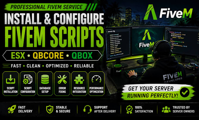 do full fivem server setup with esx qbcore optimization
