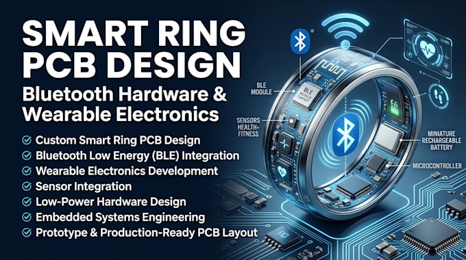 design smart ring pcb, bluetooth hardware and wearable electronics