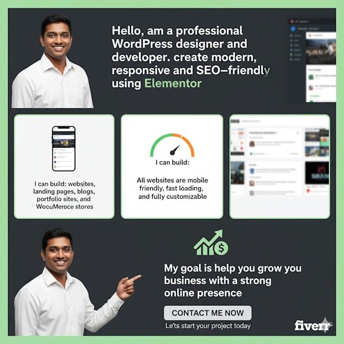 design and develop a premium wordpress website with elementor and SEO