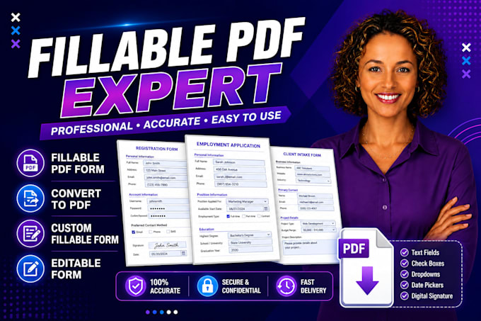 create fillable PDF form, convert to pdf, custom fillable form, editable form