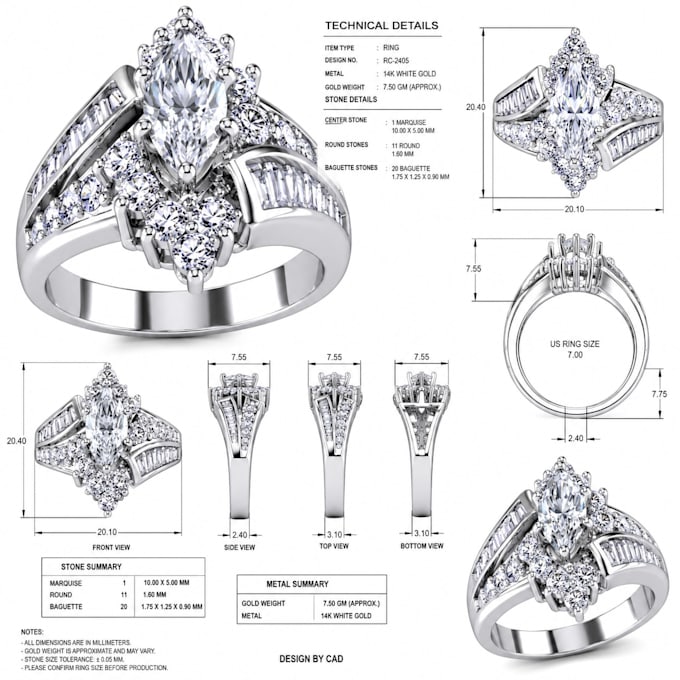 do rhinestone jewelry cad model, ring stone setting and manufacturing file