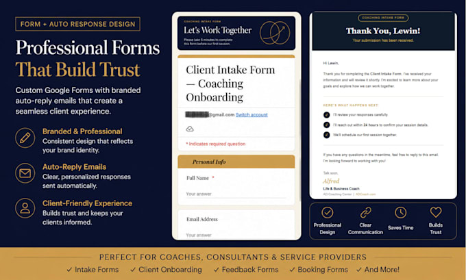 create a google form with auto email response and automation
