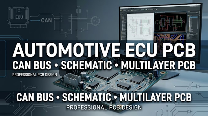 design automotive ecu, can bus pcb, schematic and multilayer pcb