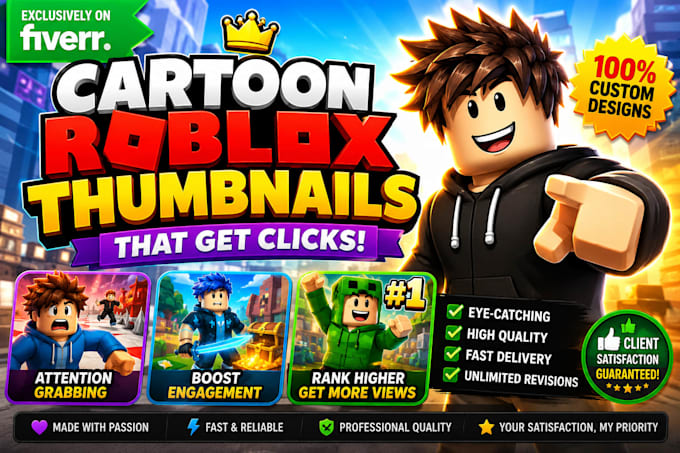design clickable roblox and minecraft thumbnails