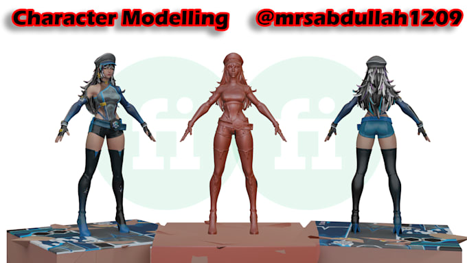design and model custom 3d game characters