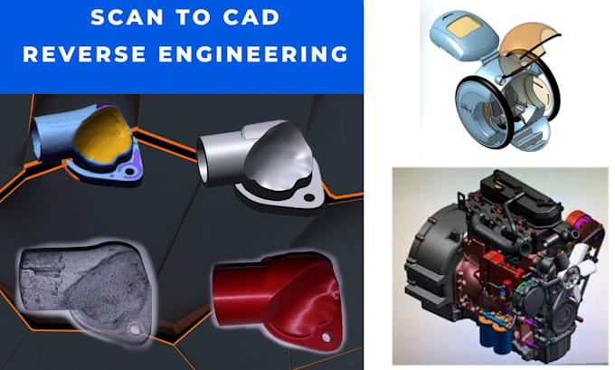 reverse engineering from stl obj 3d scan to step cad model mechanical industrial