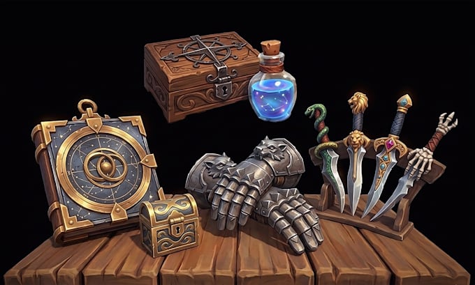 create 3d models, low poly props, weapons, and game assets