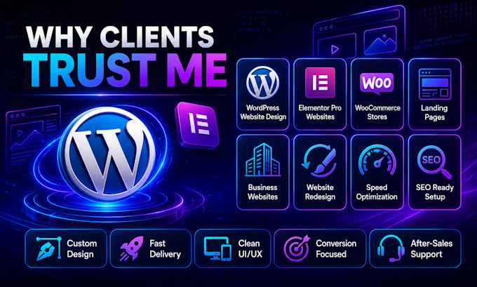 design or redesign wordpress website with elementor pro, website development
